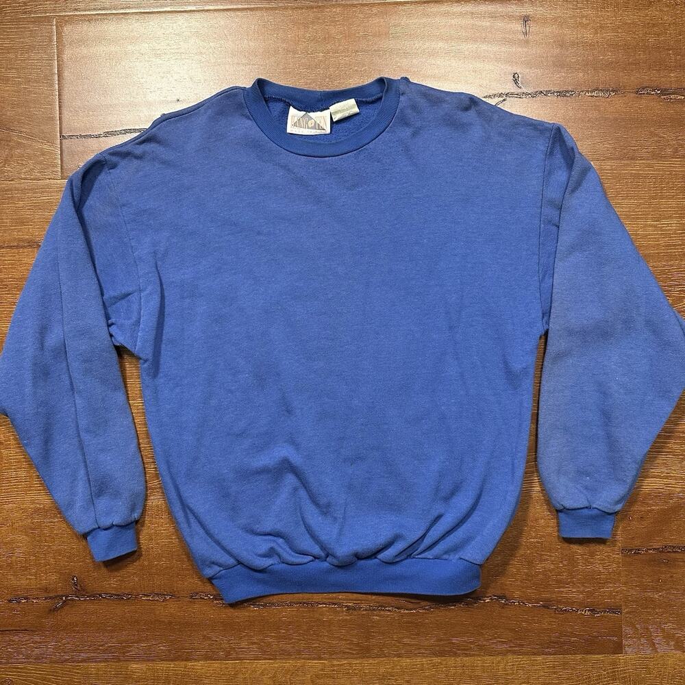 Vintage 70s Hang Ten Crewneck Sweatshirt Mens S Blue Pullover Sweater Fade USA